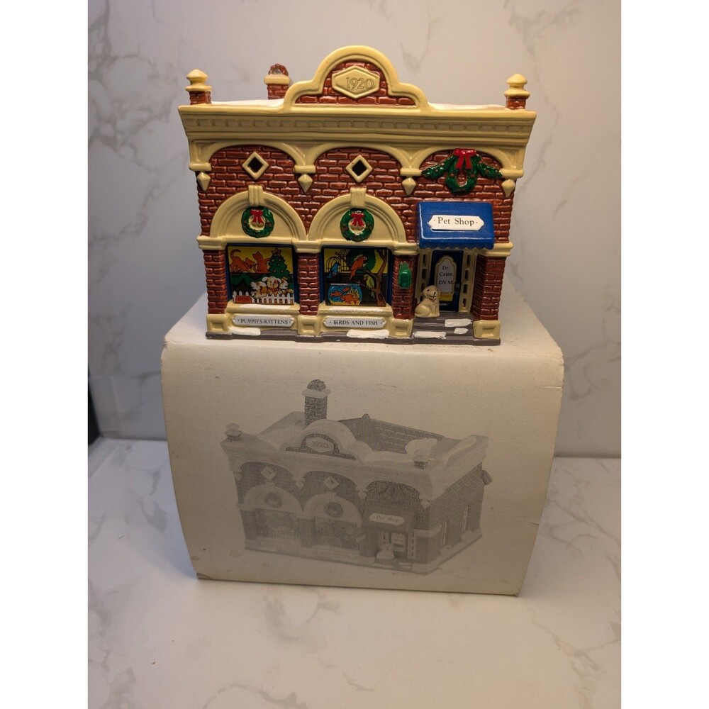 Title  Department 56 Snow Village Village Vet and Pet Shop Building Original Box